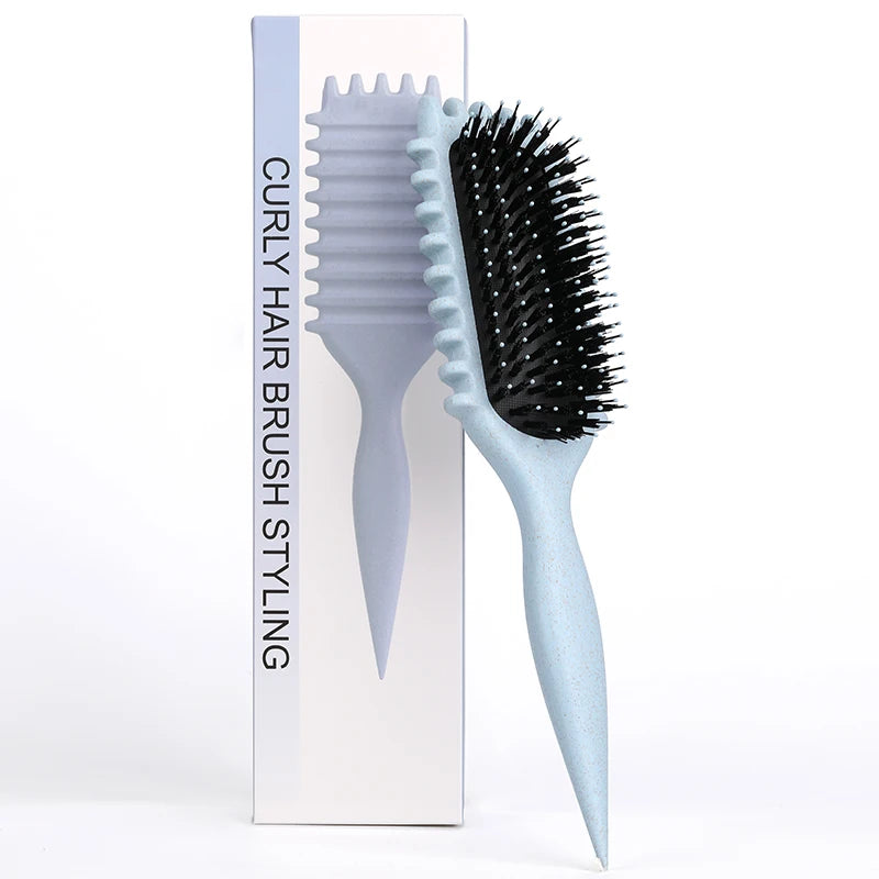 Brush for combing and styling male and female curls