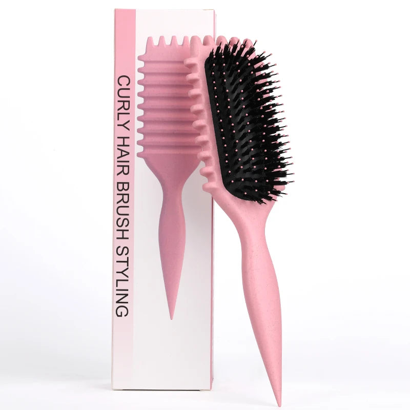 Brush for combing and styling male and female curls
