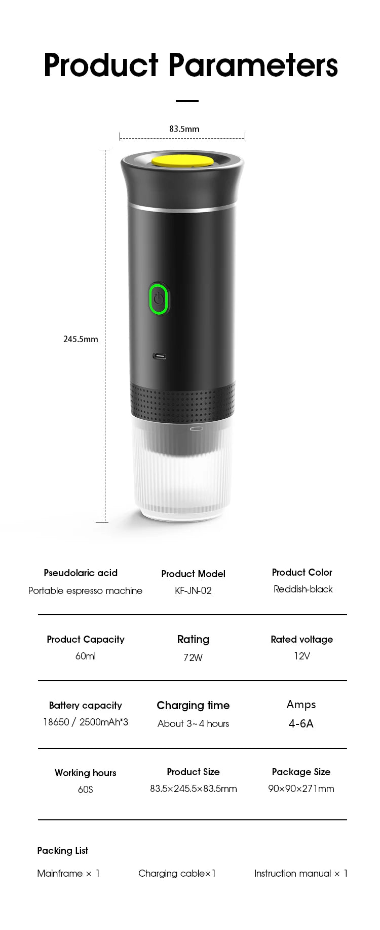 Electric Portable Espresso Coffee