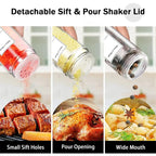 12 pcs Glass Spice Jars with Bamboo Lids