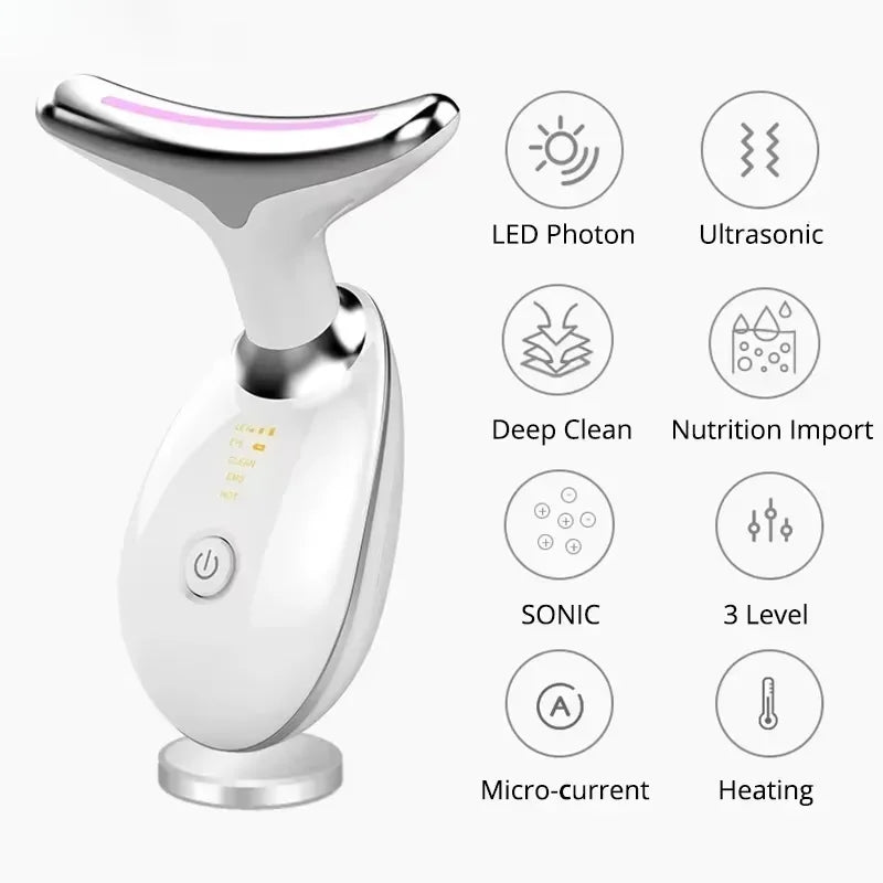 7 Colors EMS Neck Beauty Device Face