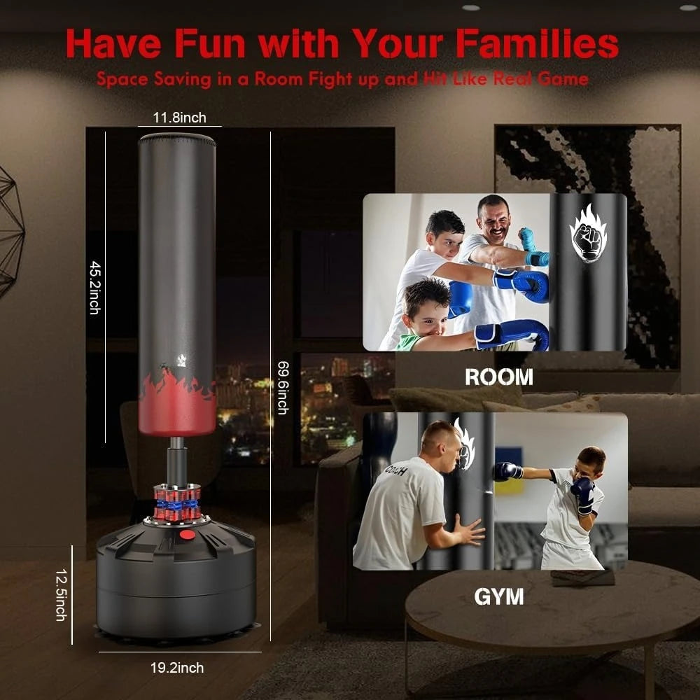Punching Bag with Boxing Gloves