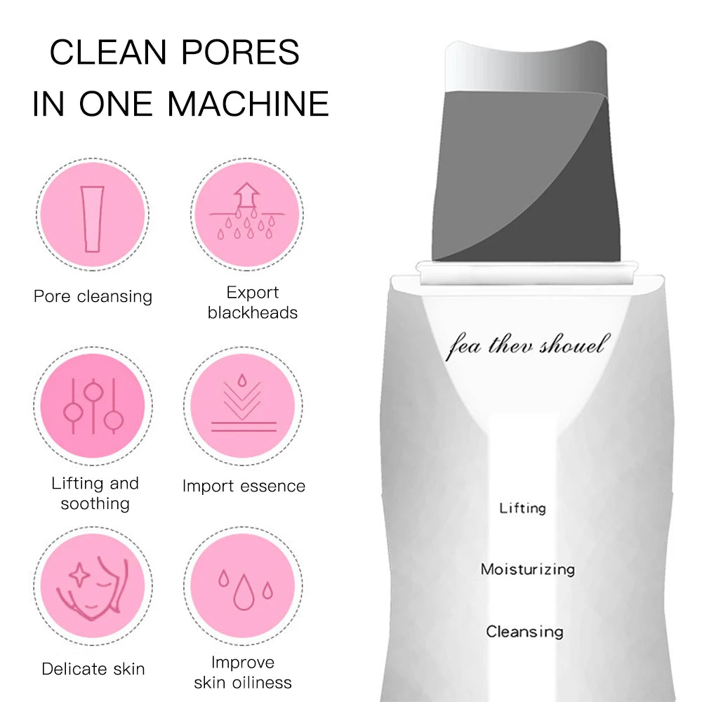 Electric Ultrasonic Skin Scrubber Face Spatula