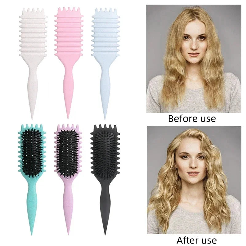 Brush for combing and styling male and female curls