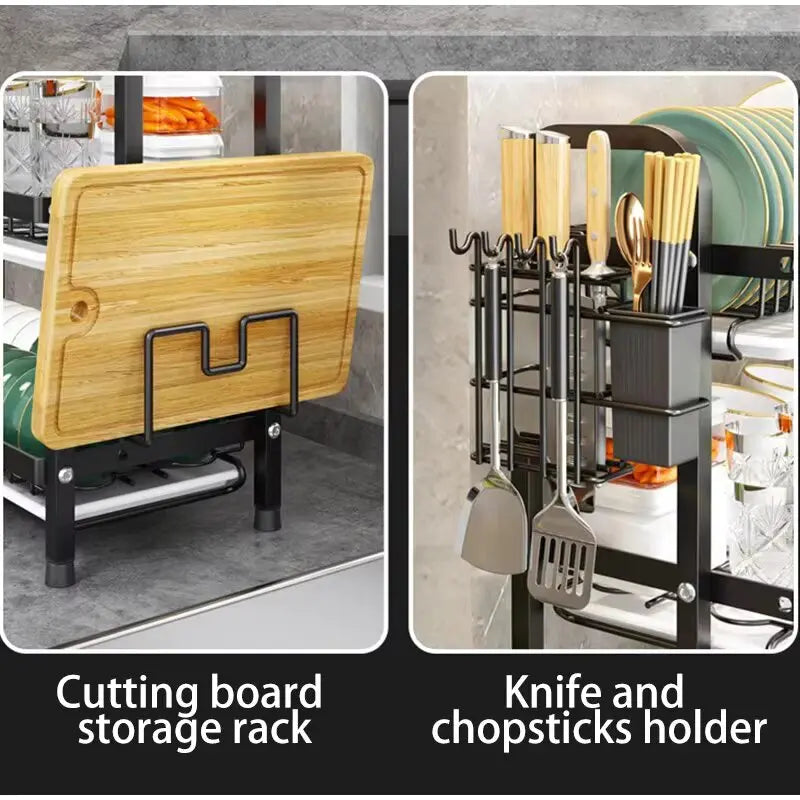 Multi-functional 2-Tier Dish Rack