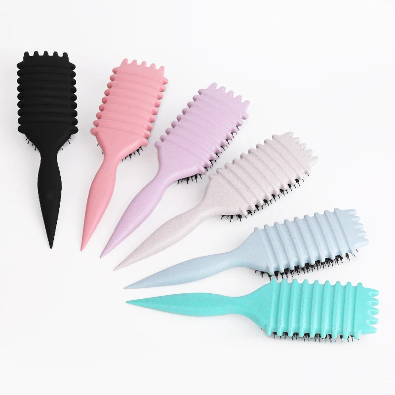 Brush for combing and styling male and female curls