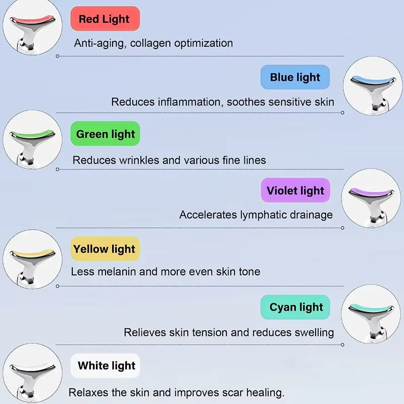 7 Colors EMS Neck Beauty Device Face