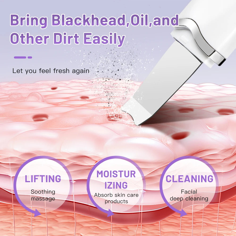 Electric Ultrasonic Skin Scrubber Face Spatula