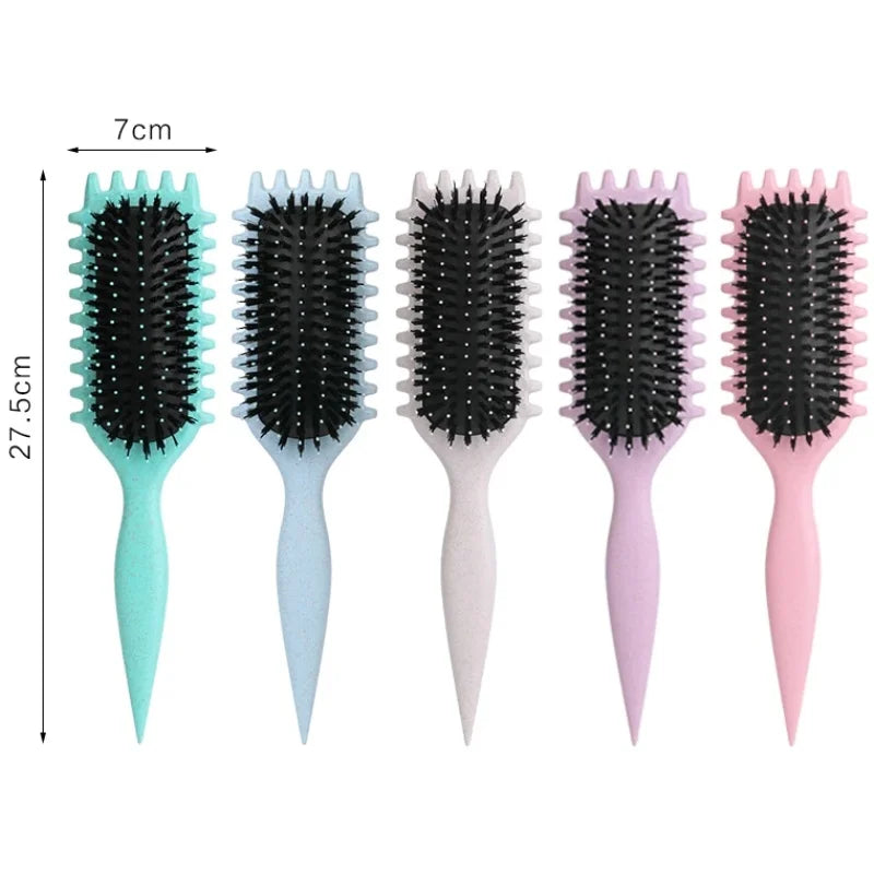 Brush for combing and styling male and female curls