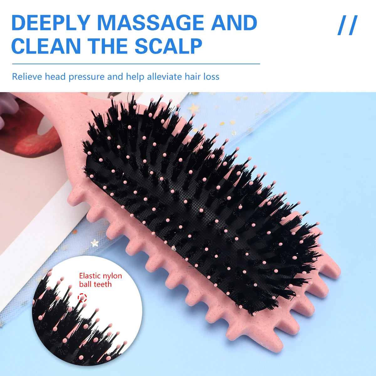 Brush for combing and styling male and female curls