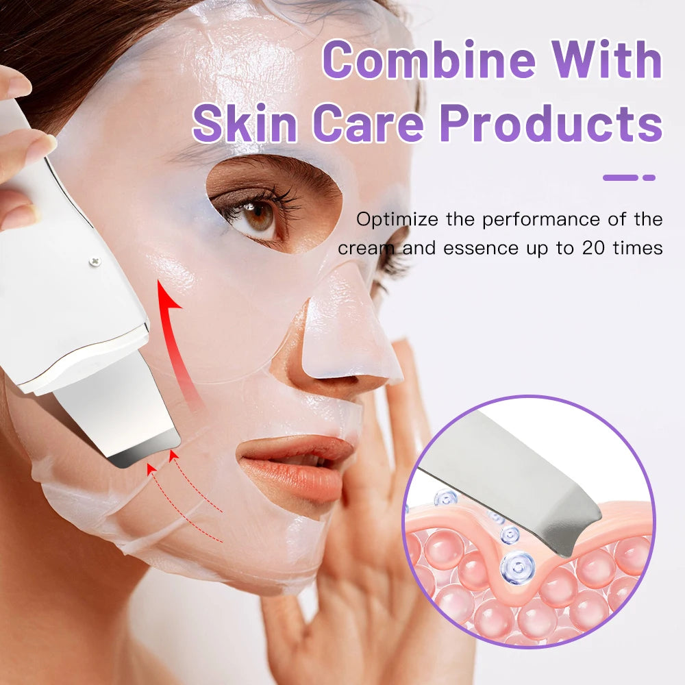 Electric Ultrasonic Skin Scrubber Face Spatula