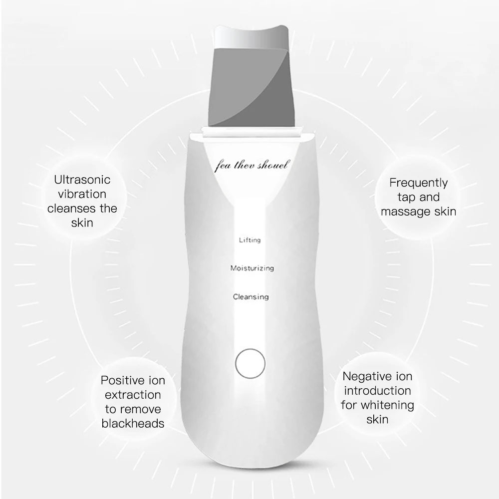 Electric Ultrasonic Skin Scrubber Face Spatula