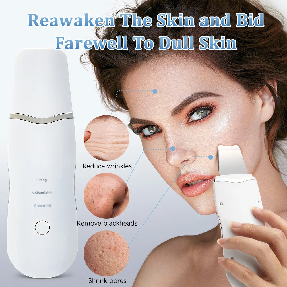 Electric Ultrasonic Skin Scrubber Face Spatula