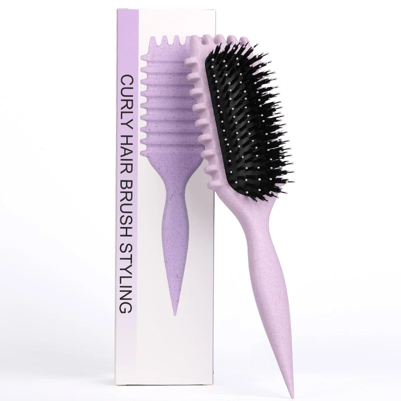 Brush for combing and styling male and female curls