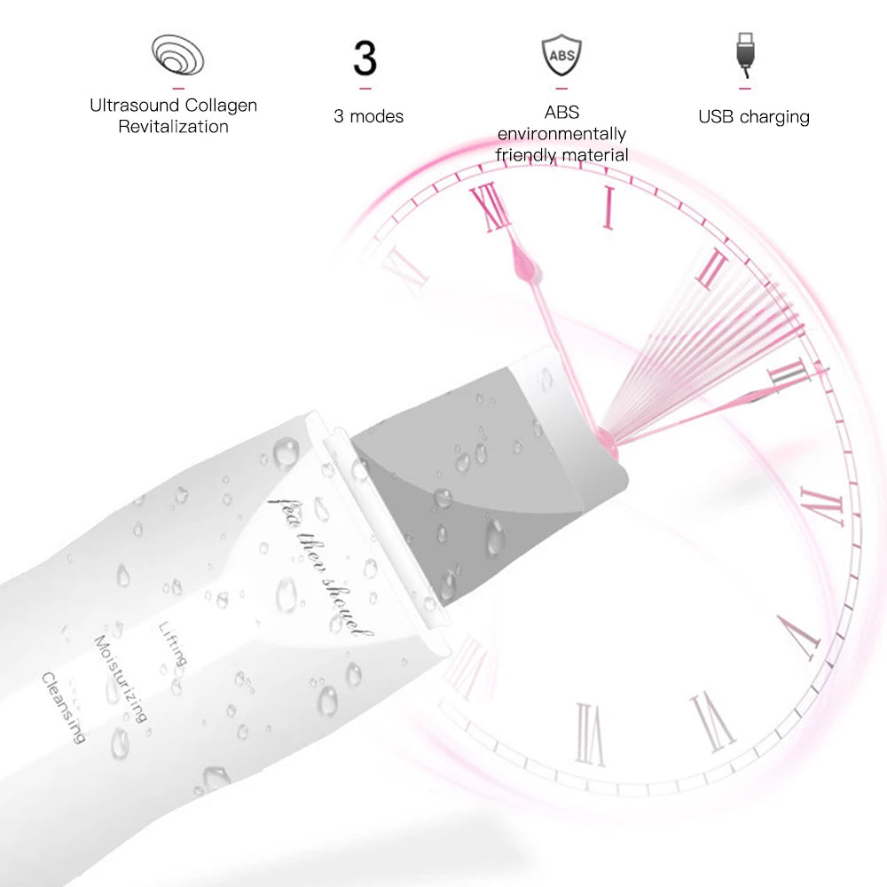 Electric Ultrasonic Skin Scrubber Face Spatula