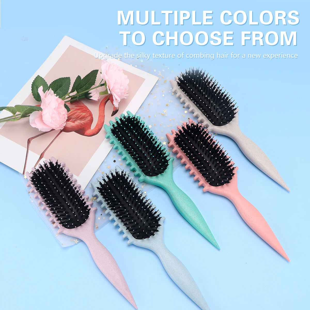 Brush for combing and styling male and female curls