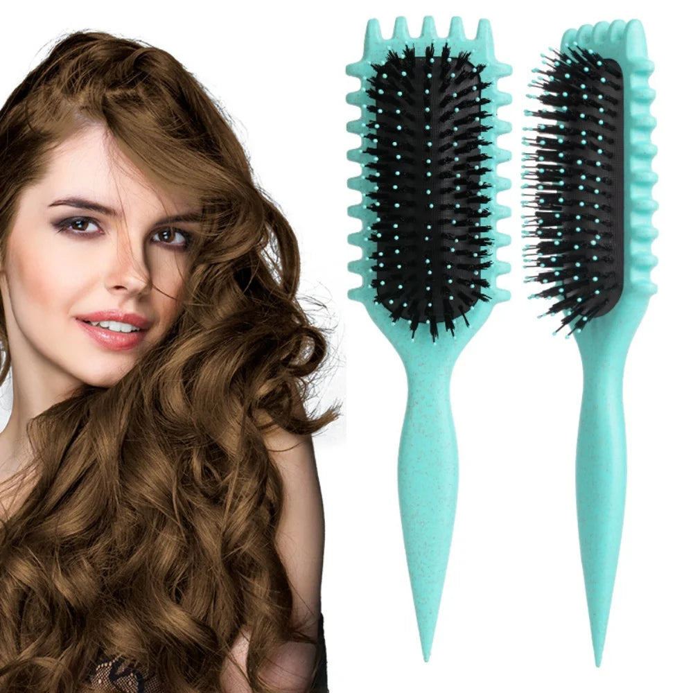 Brush for combing and styling male and female curls
