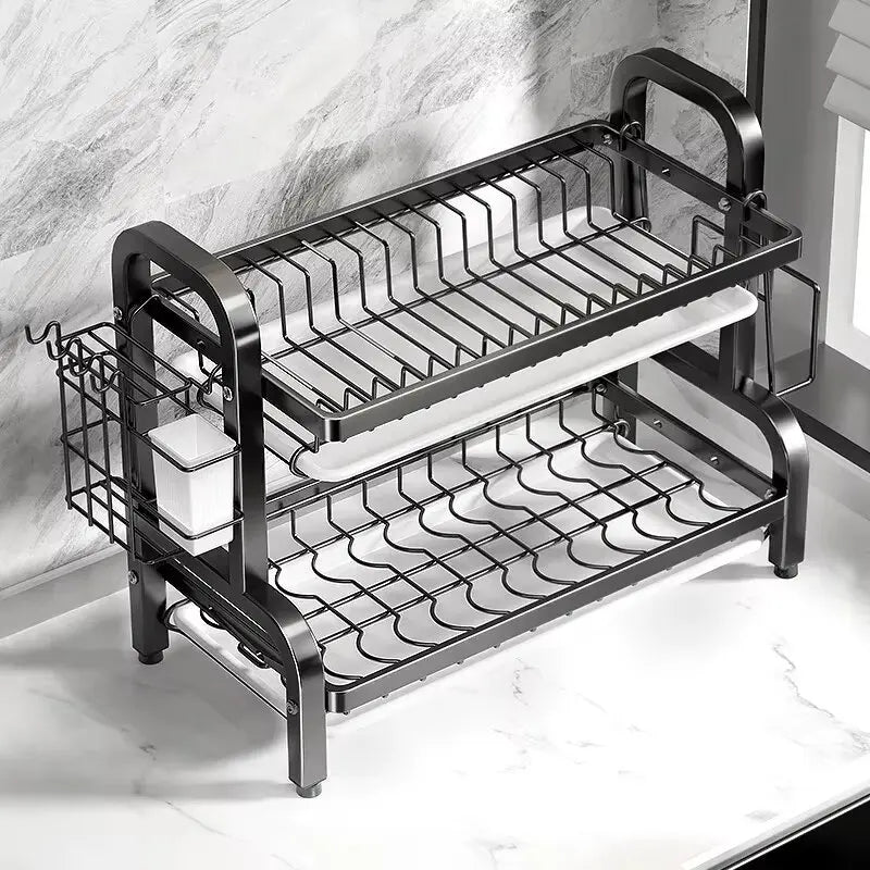 Multi-functional 2-Tier Dish Rack