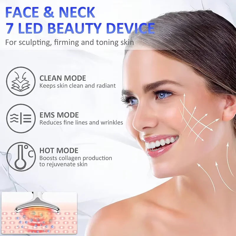 7 Colors EMS Neck Beauty Device Face