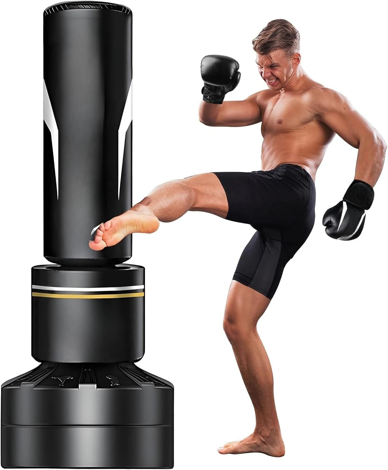 Punching Bag with Boxing Gloves