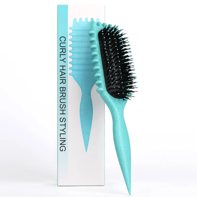 Brush for combing and styling male and female curls