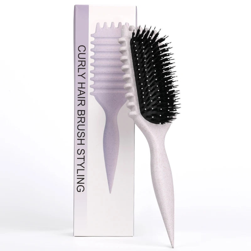 Brush for combing and styling male and female curls