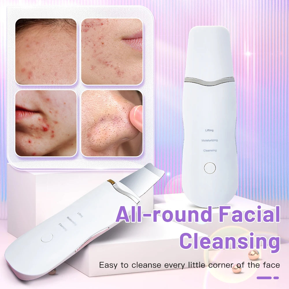 Electric Ultrasonic Skin Scrubber Face Spatula