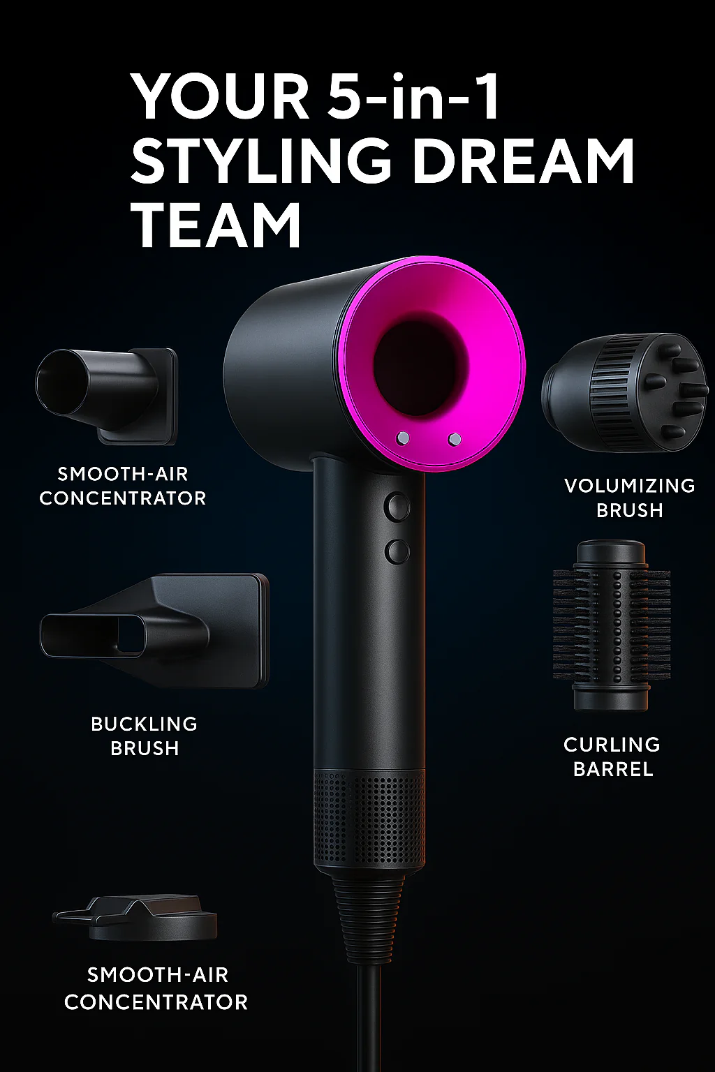 5 in 1 Professional Hair Dryer